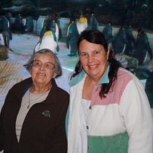 Lynne-Hopkins-and-Barbara-West-outside-the-penguin-enclosure.jpg